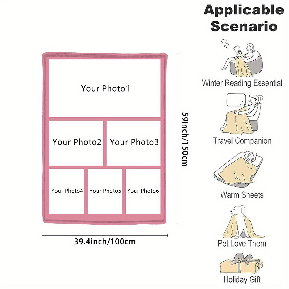 Custom Photo Blanket Soft Flannel Throw Personalized Gift for Home and Travel