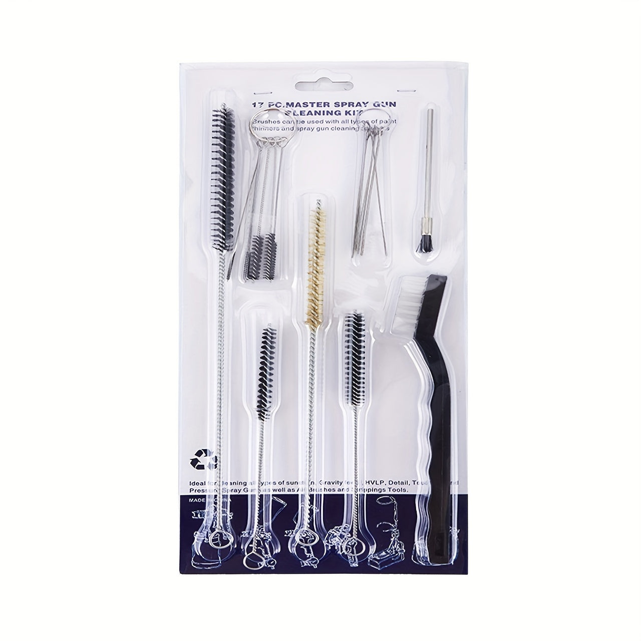 21pcs Car Paint Airbrush Cleaning Brush Set for Spray Gun Nozzles