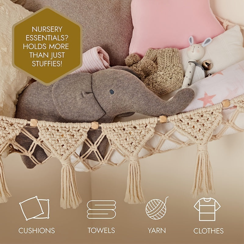 Boho Stuffed Animal Storage Net for Large and Small Toys