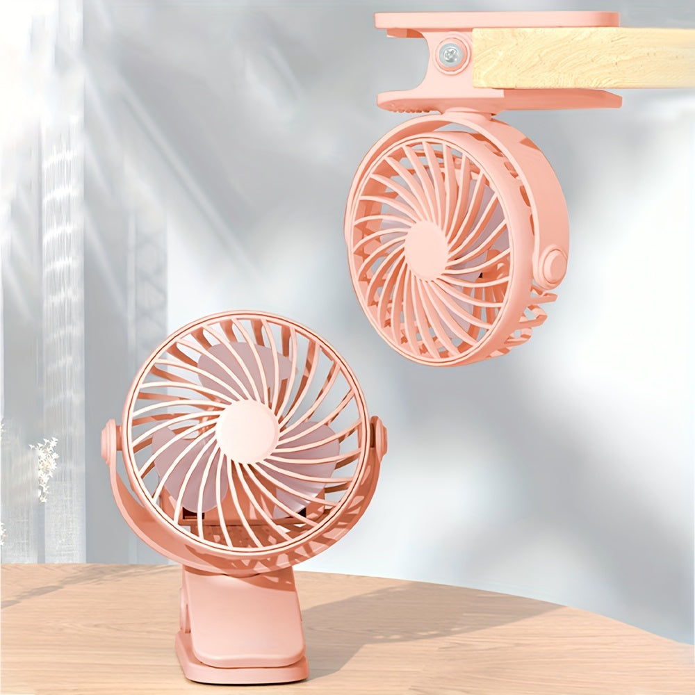 Mini USB Rechargeable Battery-Powered Mini Fan with Adjustable Angle Quiet Lightweight for Desk Handheld Summer Use