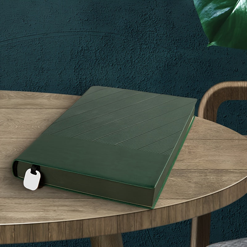 Faux Leather A5 Notebook with Pattern Squared Ruling Soft Cover Bookmark