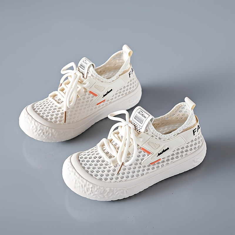 Women's White Knit Mesh Sneakers Summer Casual Shoes