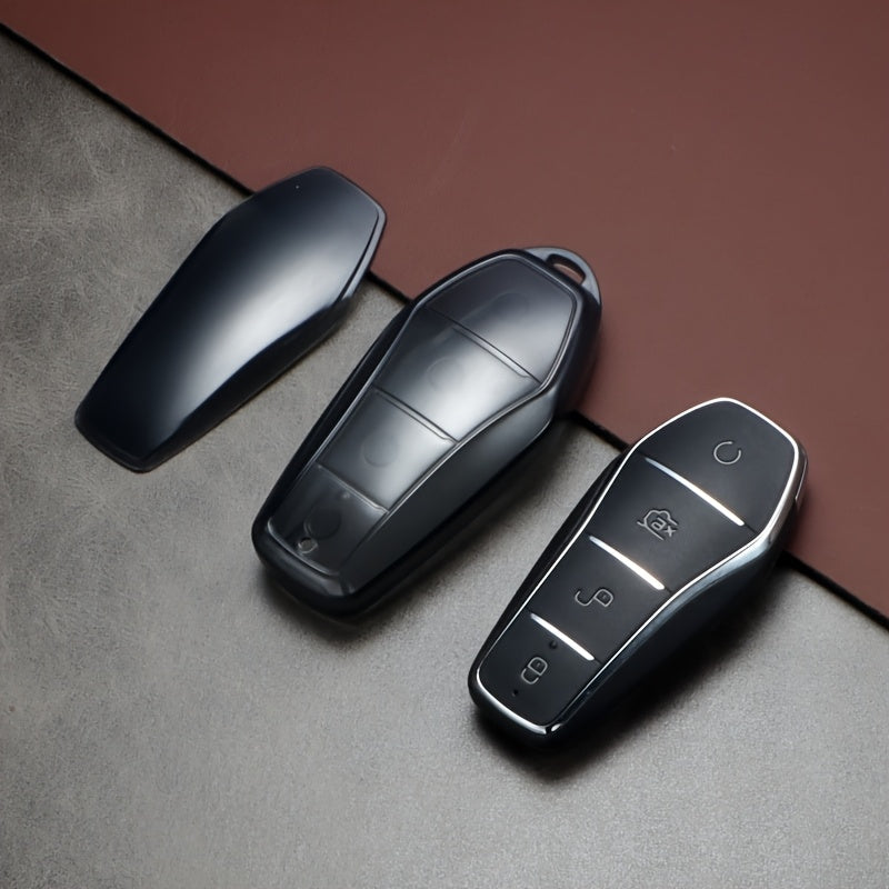 Universal TPU Car Remote Key Cover with Keychain for 4-Button Keys