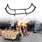Durable Wrought Iron Firewood Rack for Indoor Outdoor Storage and Home Heating