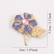 Elegant Enamel Brooch in Baroque Flower Design Irregular Shape Pin for Women