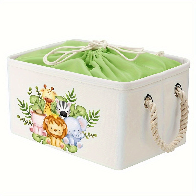 Rectangular Fabric Storage Basket with Drawstring Closure for Toys Laundry and Gifts 68.58cm Tall