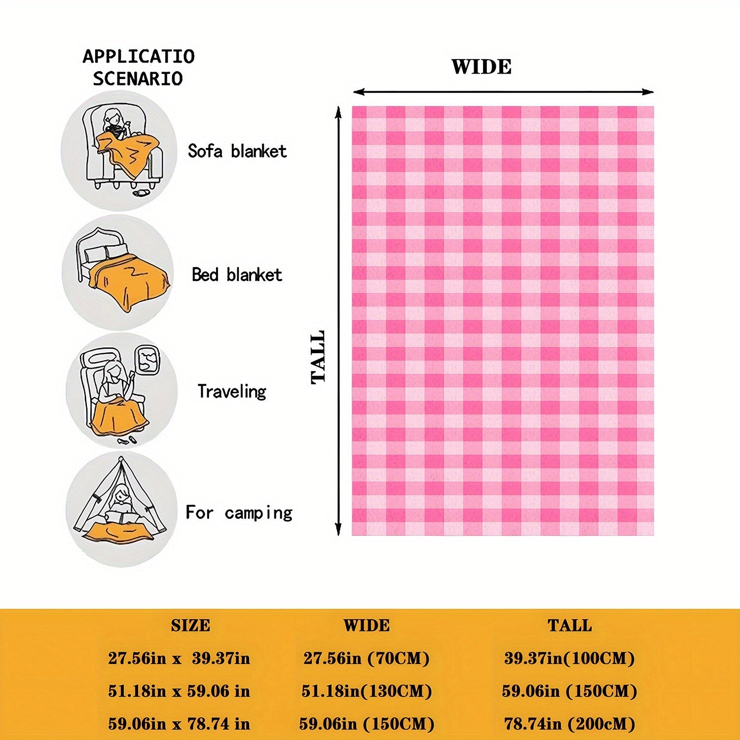 Yumshoq va qulay polyester tikanli pushti gingham flanel yostiq. Yotoqxonangiz, divaningiz yoki mehmonxonangiz dekoriga zamonaviy uslub qo'shish uchun ideal. Barcha mavsum uchun mos va qizlar, qizlar va opa-singillar uchun mukammal sovg'a. Xususiyatlari:
