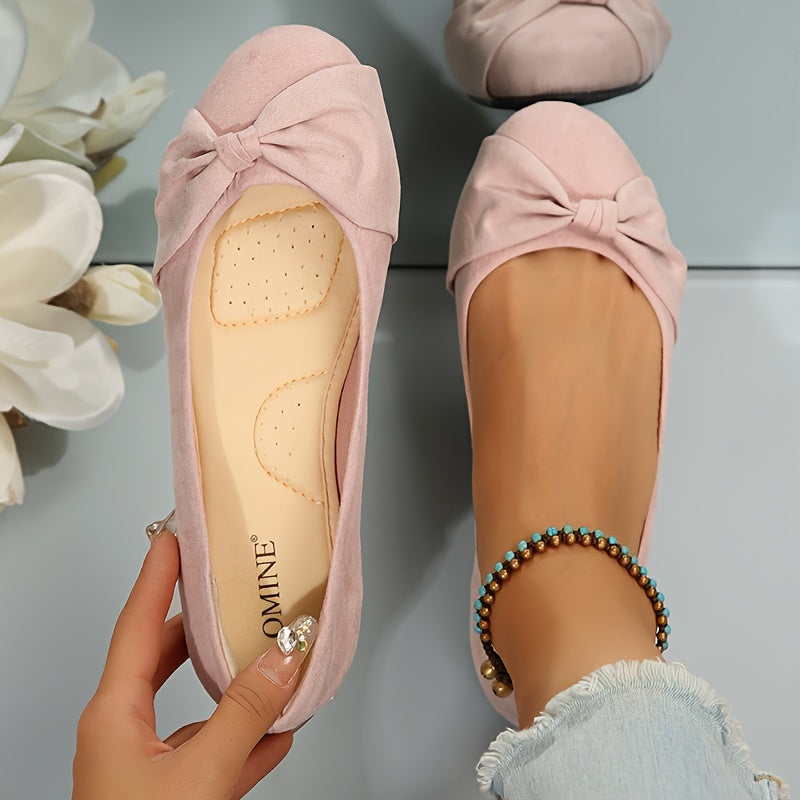 Ayollar uchun tekis poyabzal, Kelebek tugmasi uslubi, charm, qulay, qora