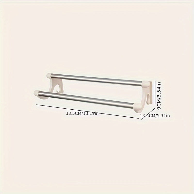 Stainless Steel Double Towel Bar Bathroom Organization