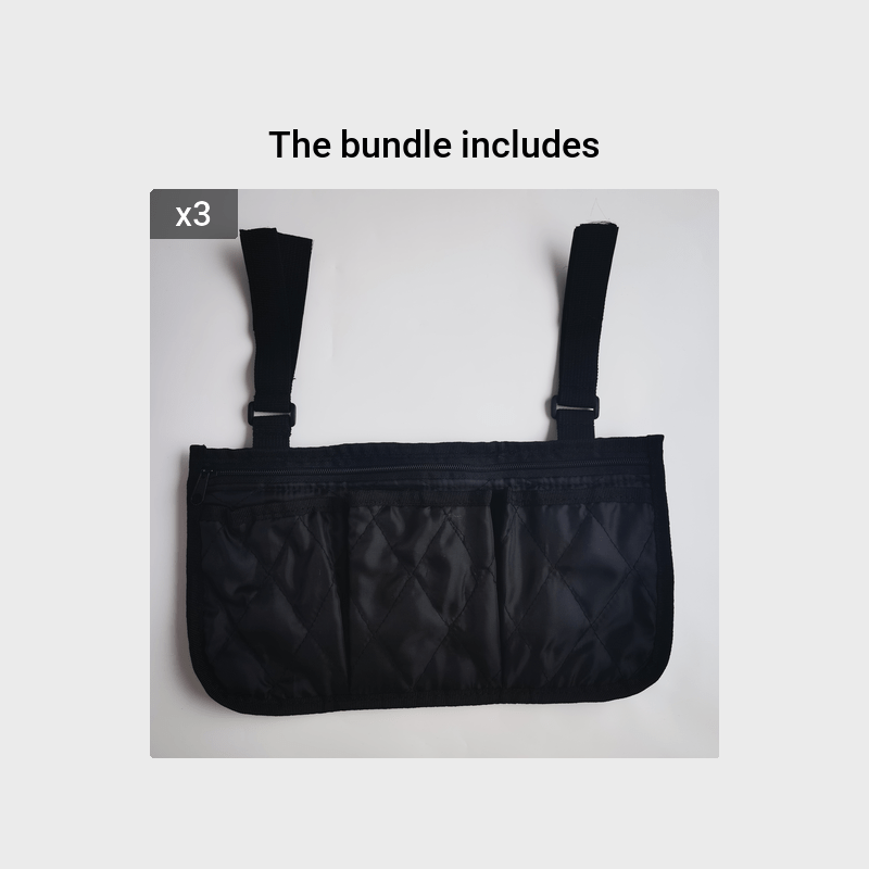 Wheelchair Armrest Hanging Storage Bag Large Capacity Easy to Carry