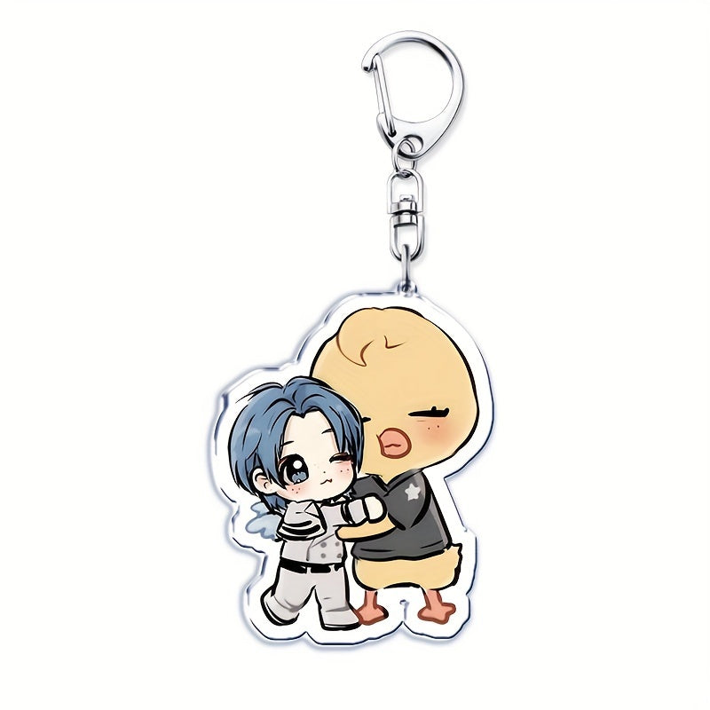 Acrylic Cartoon Animal Keychain Double-Sided Charm for Bags and Keys Gift for Fans