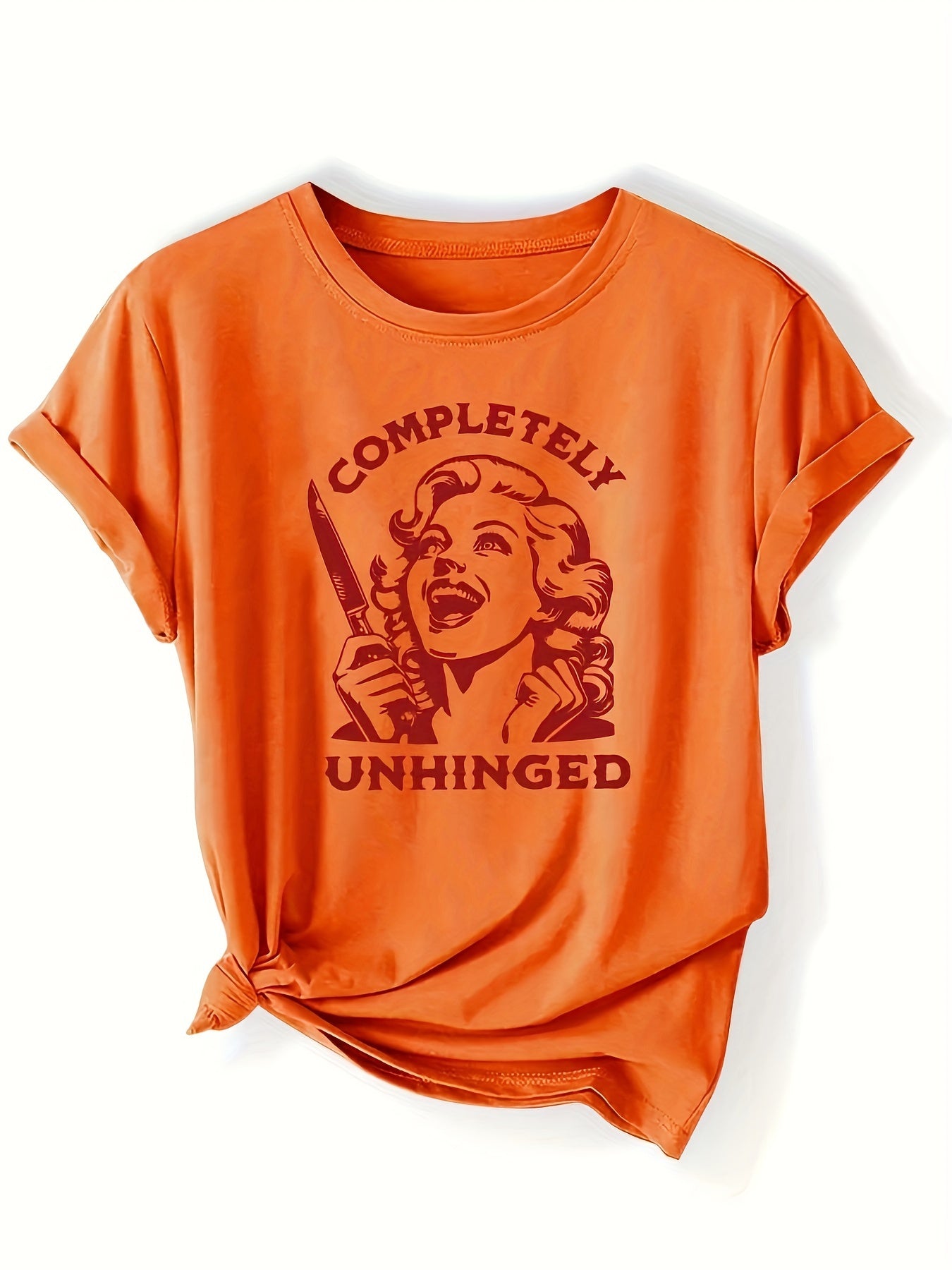 Plus Size Women's Casual T-Shirt Short Sleeve Knit Polyester Autumn Fashion