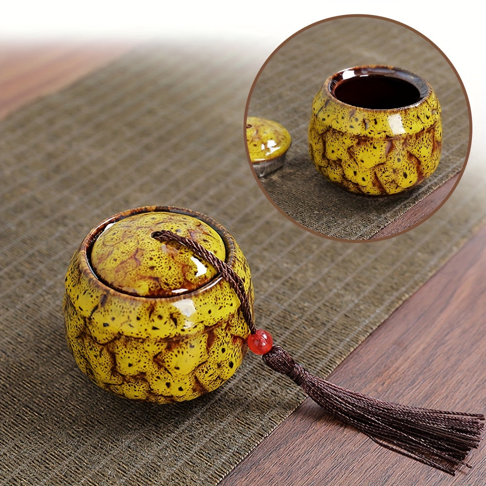 Keramika Mini choy bankasi 70ml portativ oziq-ovqat uchun xavfsiz konteyner, shirinliklar, qahva kukuni uchun