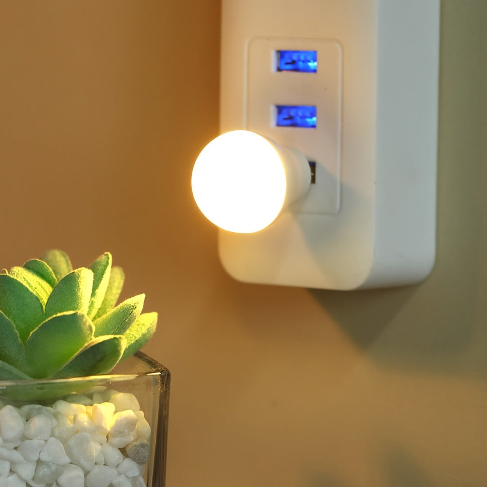 Mini USB Night Light Set of 2 3 5 or 10 White Warm Light Portable Reading Lamp