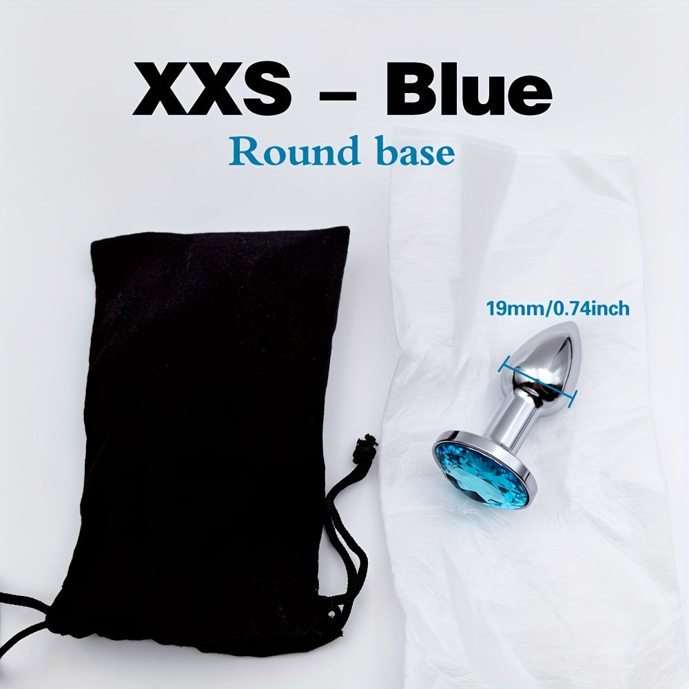 Adult Waterproof Mini Metal Anal Plug with Gemstone Base, Beginner-Friendly