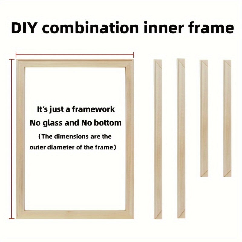 Modern Pine Wood Picture Frame Kit for DIY Canvas Art Oil and Diamond Painting Home Decor
