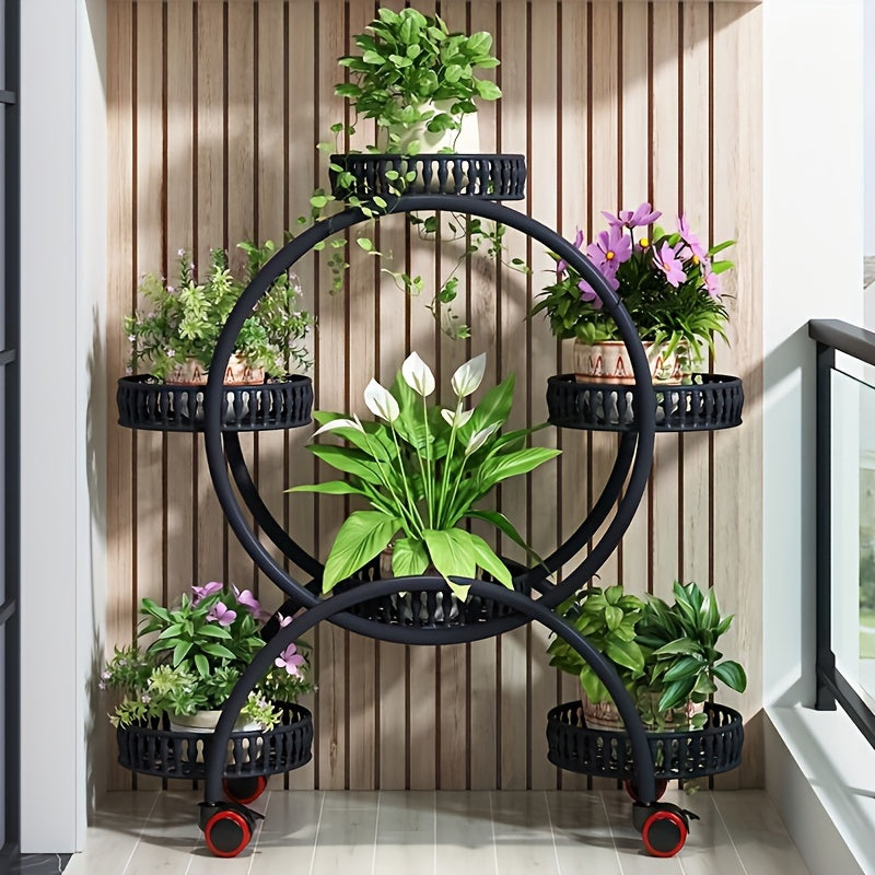European Style Multi-Layer Metal Flower Stand for Indoor Living Room Balcony