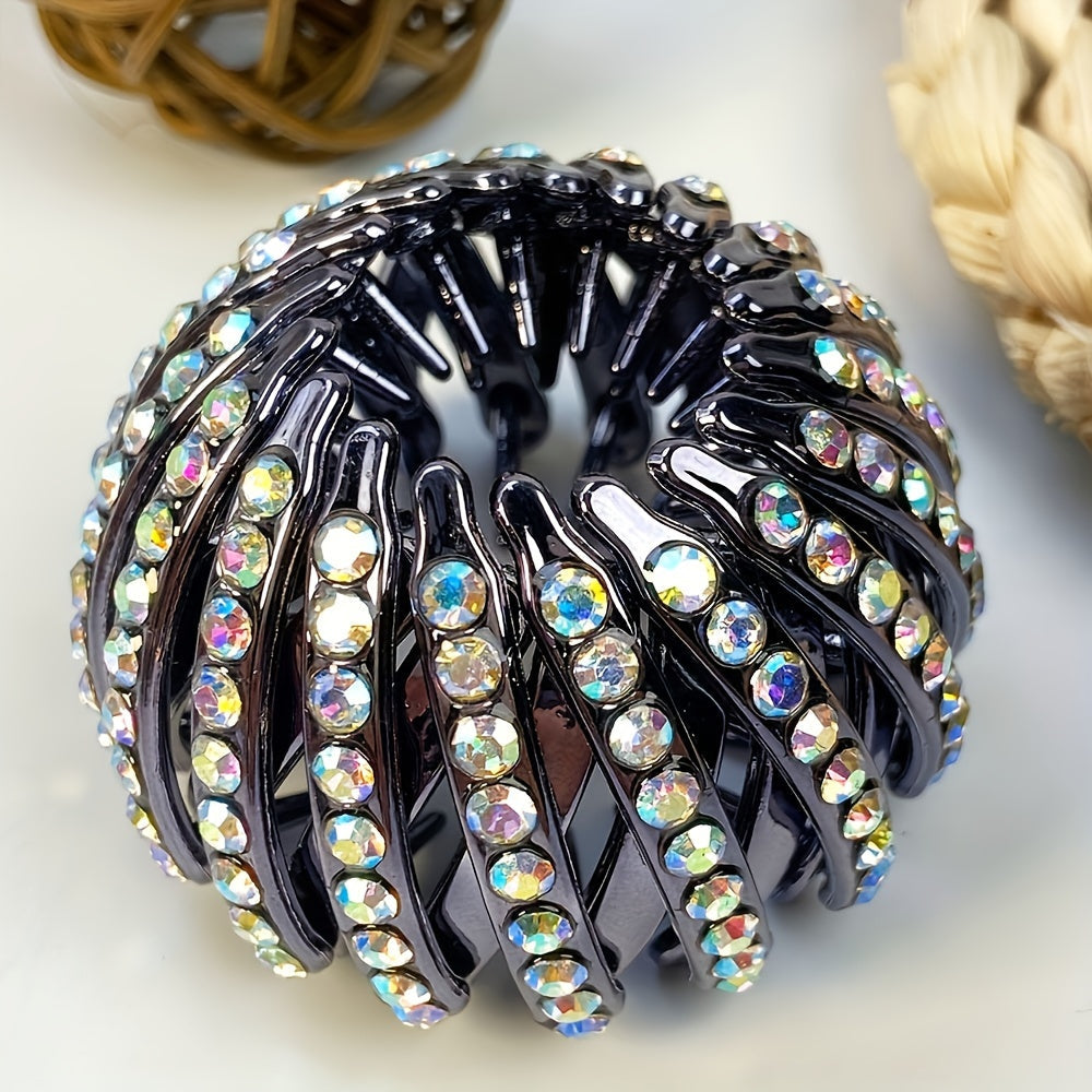 Shimmering Rhinestone Hair Clip for Women and Girls Ponytail Holder Durable Grip