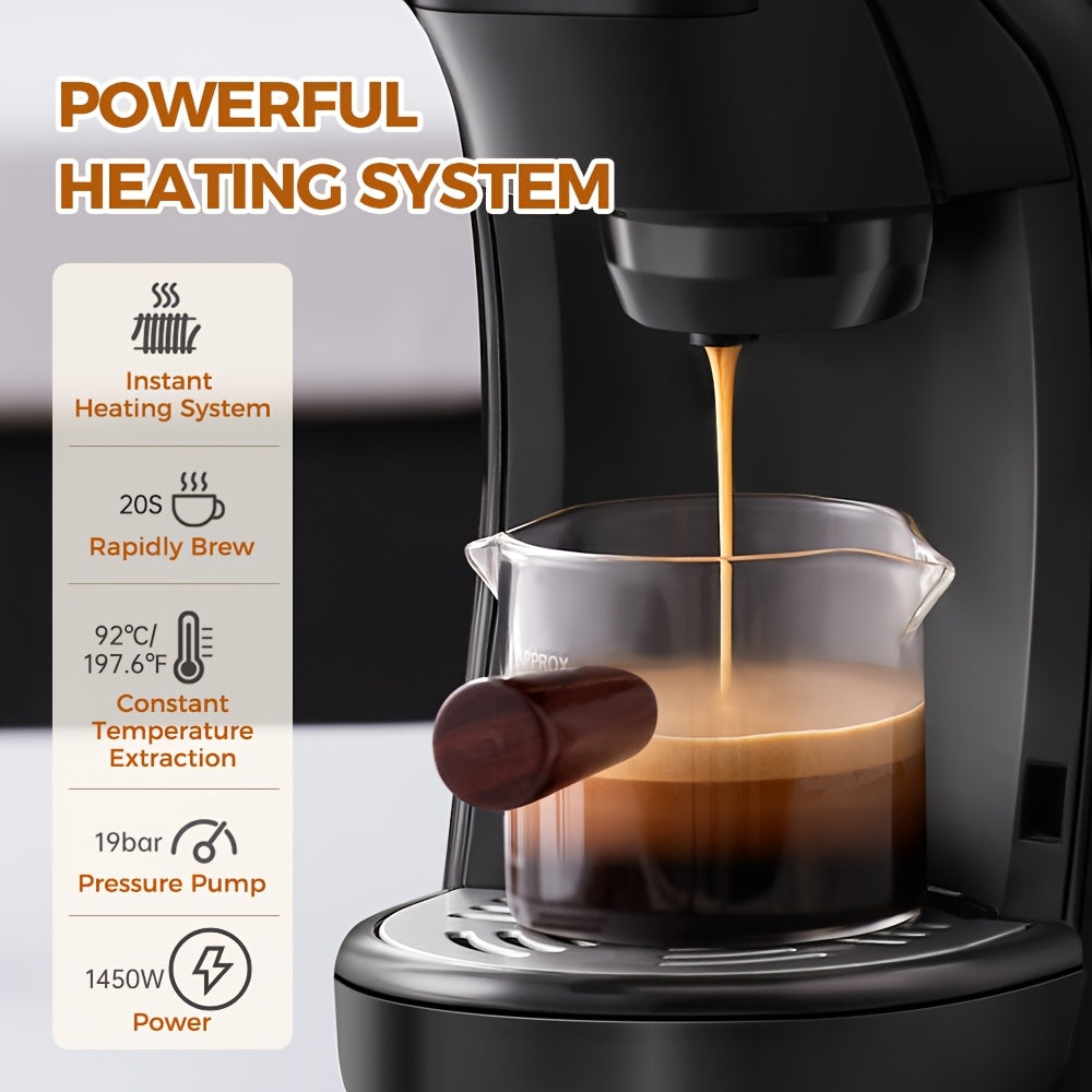Coffee Maker Hot Cold Brew Capsule Coffee Machine 600ml Removable Water Tank