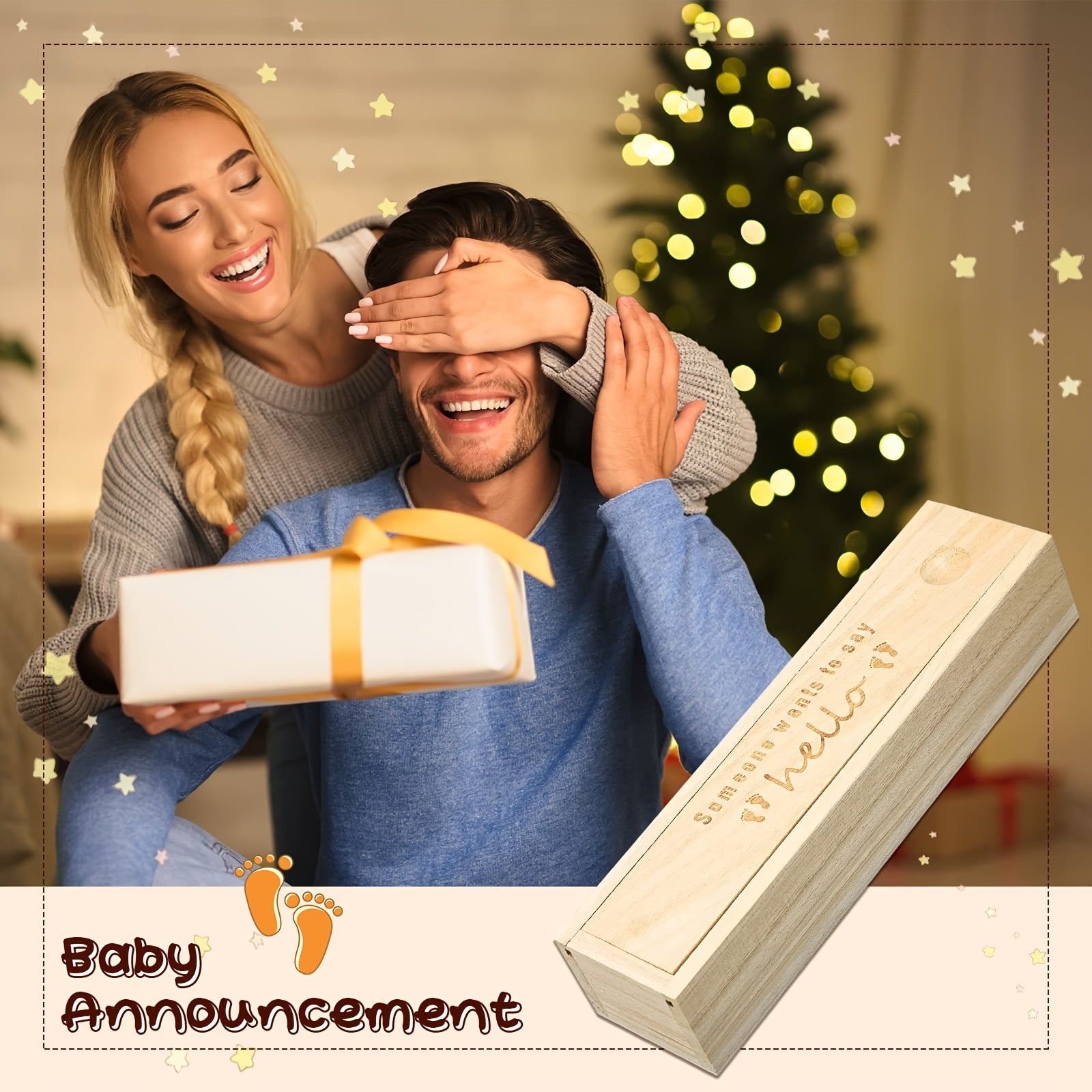 Деревянная шкатулка для теста на беременность для сохранения дорогих воспоминаний - Идеальный подарок-сюрприз для бабушек и дедушек, отца и супруга