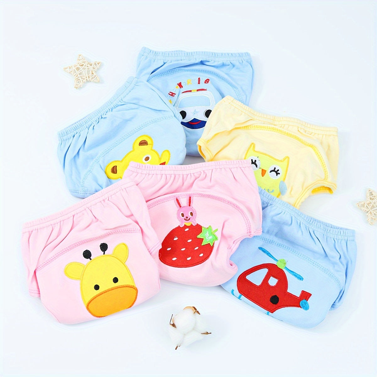 Toddler Training Pants Cotton Reusable Leak-Proof Potty Training Pants with Cartoon Pattern
