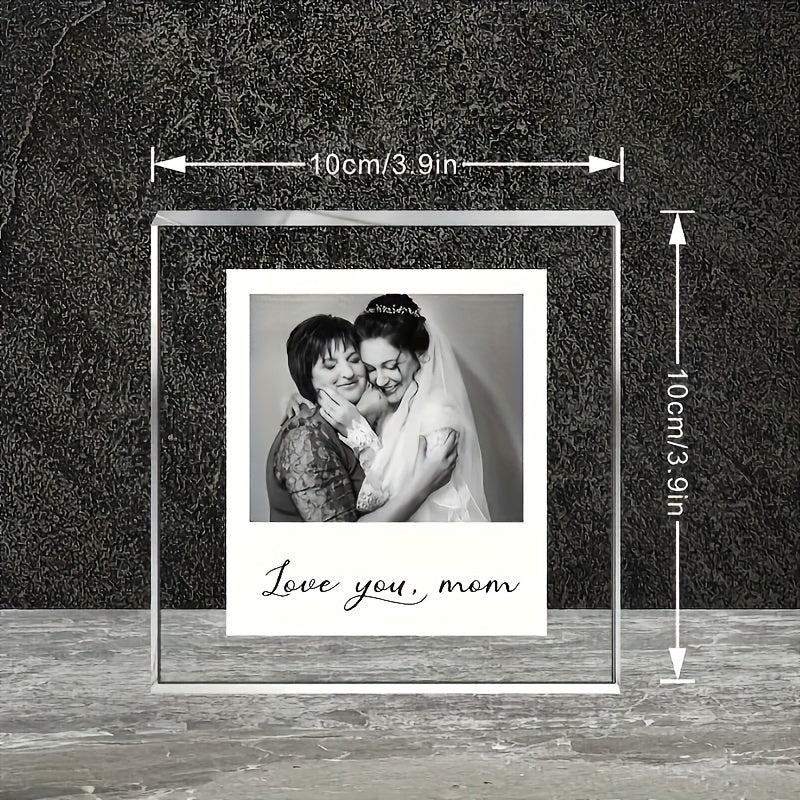 Customized Acrylic Photo Frame with Love You Mom Engraving for Gifts