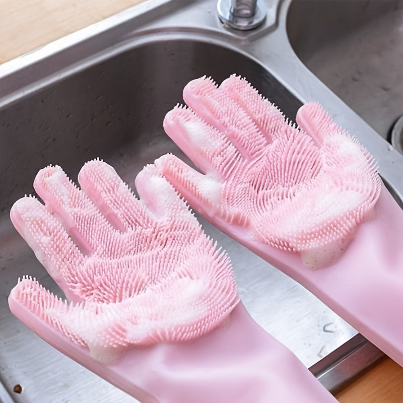 Silicone Pet Bathing Gloves Waterproof Tear-Resistant for Grooming and Shedding