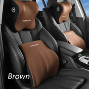 Memory Foam Car Seat Cushion with Headrest and Lumbar Support for Office Home Vehicle