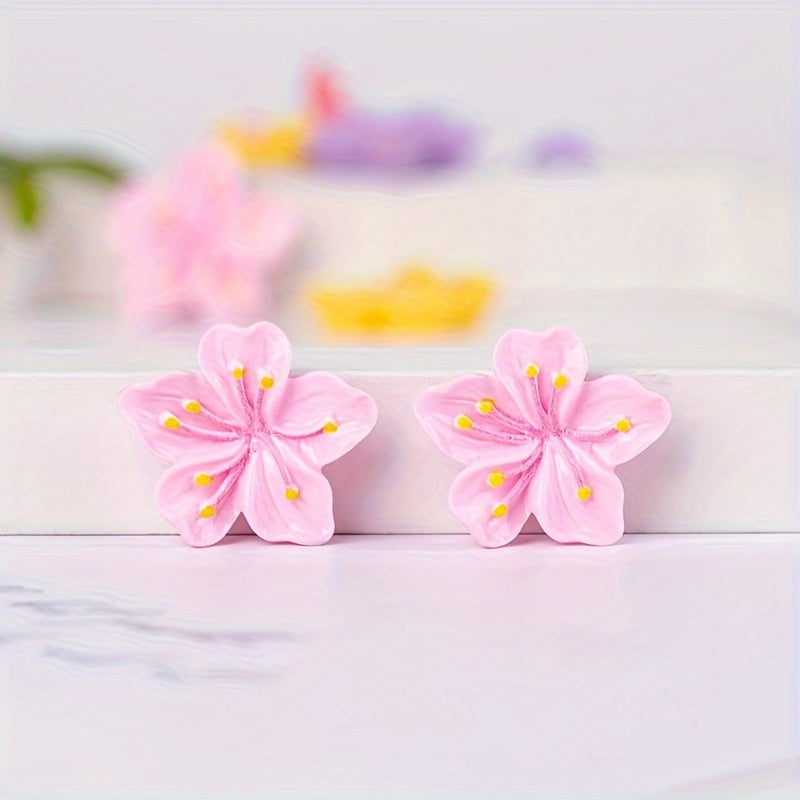 Set of 10 Vibrant Cherry Blossom Magnetic Stickers for Fridge and Whiteboard Decor