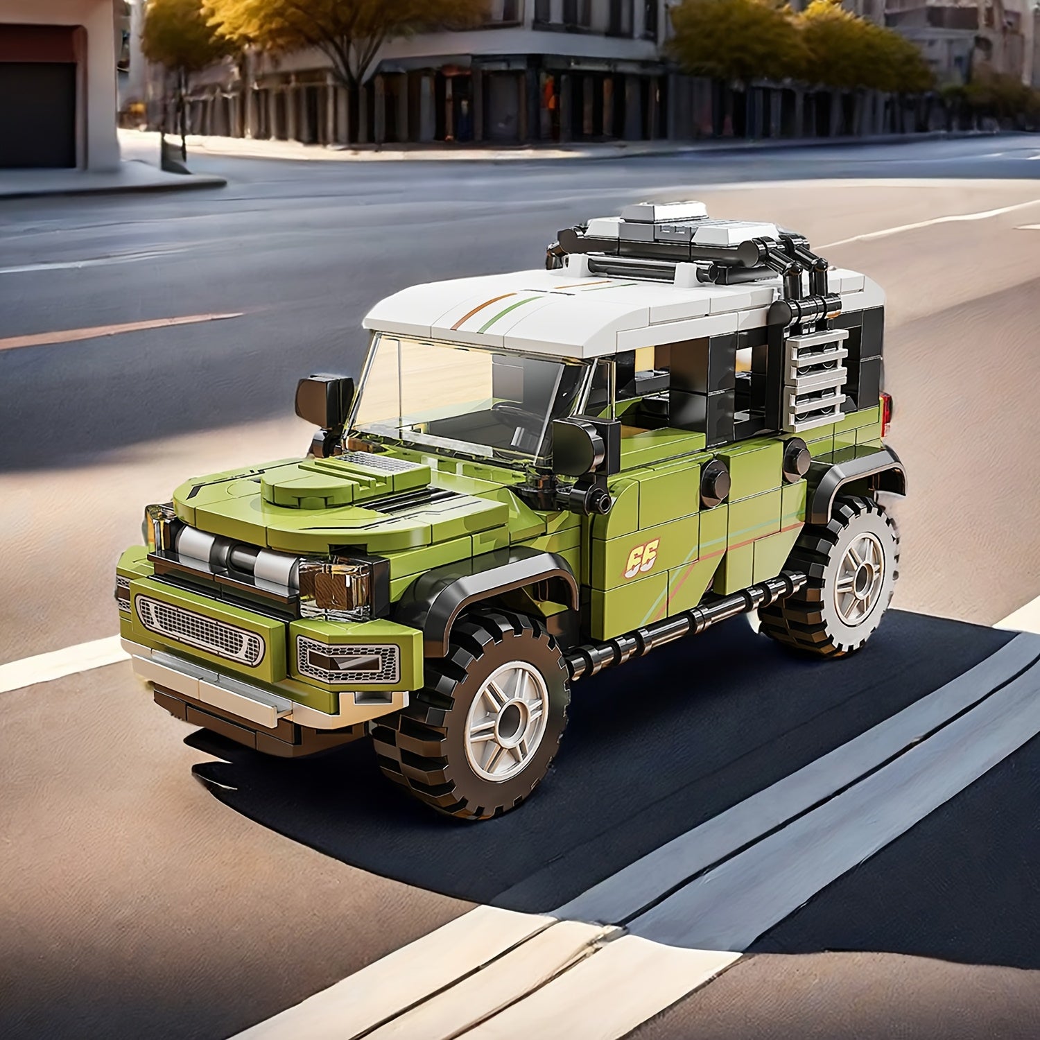 330-Piece Green Off-Road SUV Building Kit for Teens 6+ with ABS Blocks