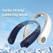 Portable Handheld Neck Fan for Women with 5-Speed Turbo Wind Rechargeable Lithium Battery
