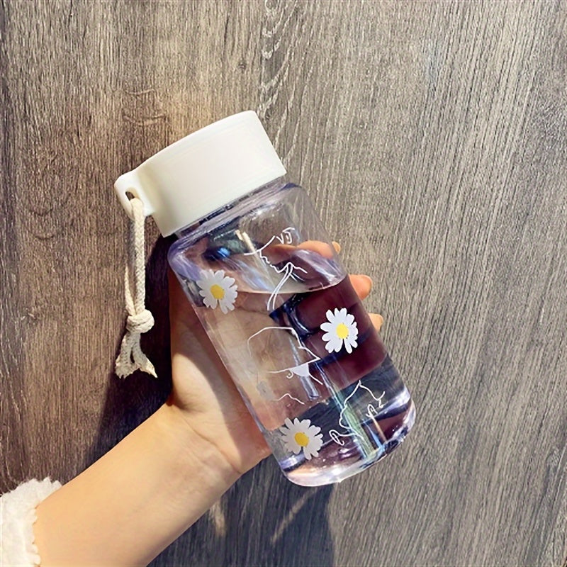 Cute Daisy Flower Water Bottle Plastic Cup for Travel and Gifts