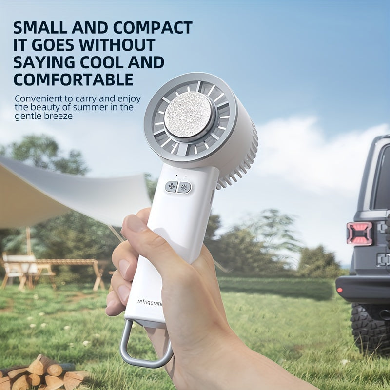 Portable Handheld Fan with USB Rechargeable Wearable Design for Indoor Outdoor Use