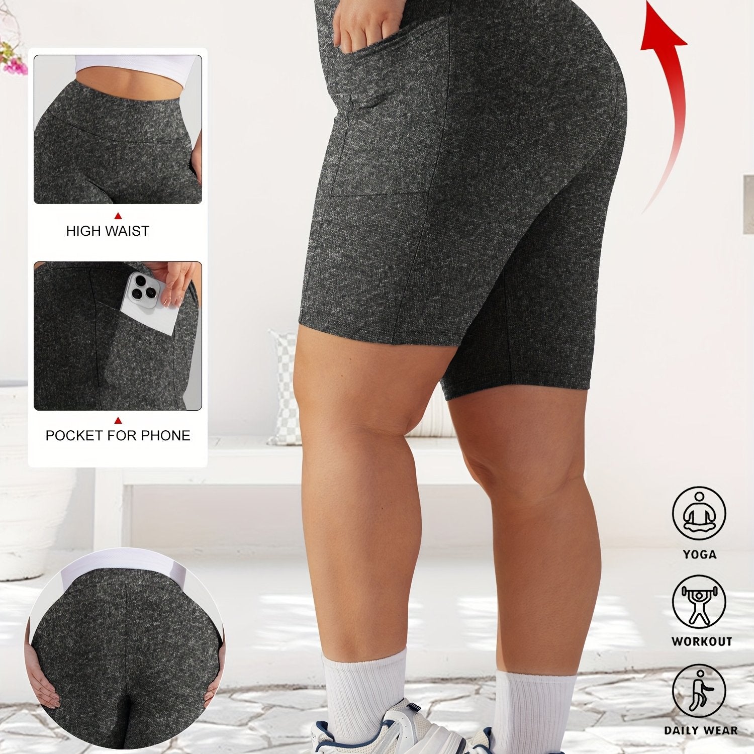 Shorts de mujer de talla grande con cintura alta y estampado de leopardo, elásticos y no transparentes