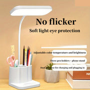 LED Desk Lamp with Eye Protection Dimmable Rechargeable USB for Dorms and Children's Bedrooms