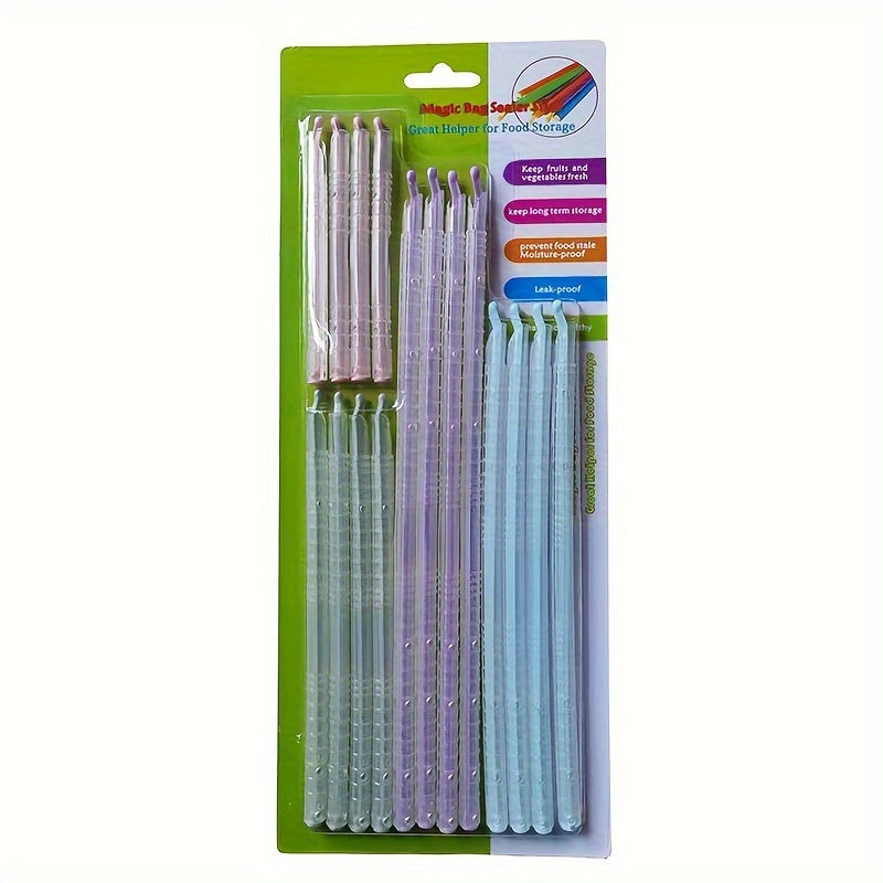 16 ta oziq-ovqat sumkasi yopishtiruvchi kliplar to'plami, havo o'tkazmaydigan, suv o'tkazmaydigan, namlikka chidamli yopishtiruvchi tayoqlar