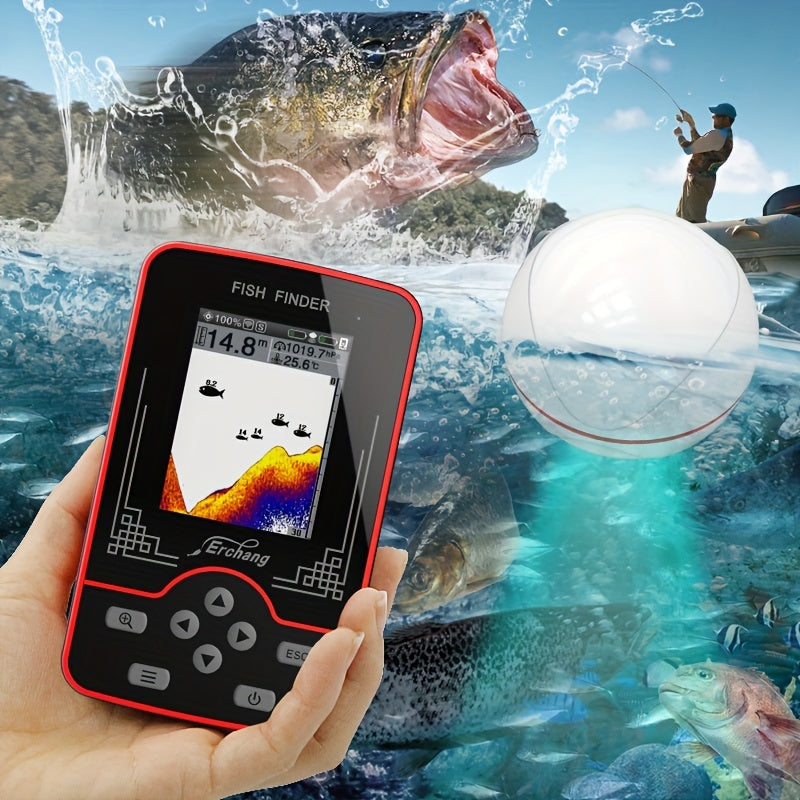 Wireless Fish Finder Sonar with 60.96m Range LCD Display Rechargeable Battery Portable for Lake River Sea Fishing