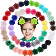 Elastic Ponytail Holders with Chiffon Flower Hair Ties for Women and Girls