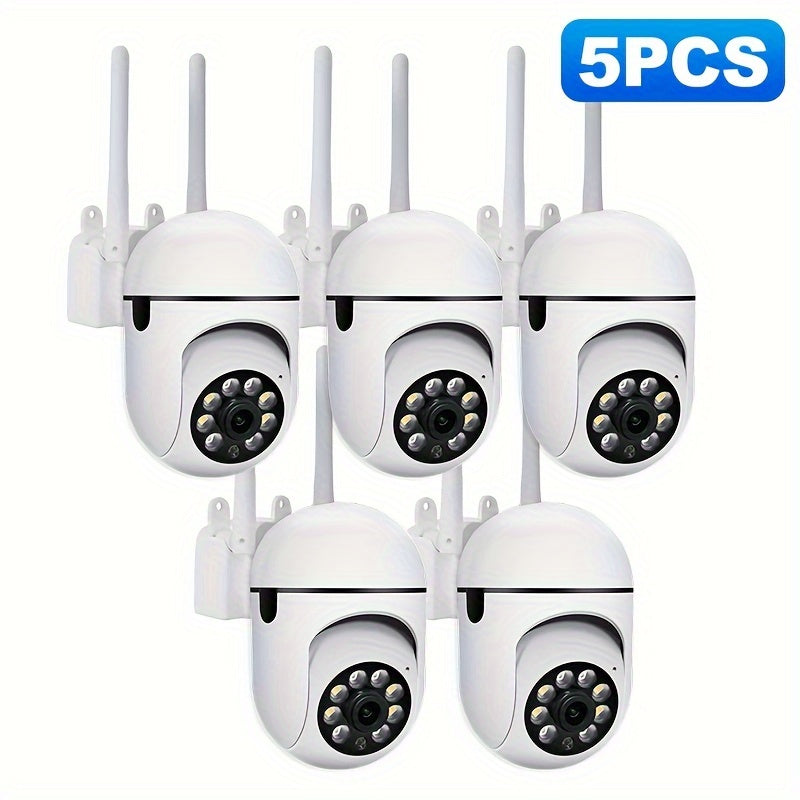 Wireless Security Camera System 5-Pack Full HD 1080P Night Vision Two-Way Audio Motion Detection Smartphone Compatible