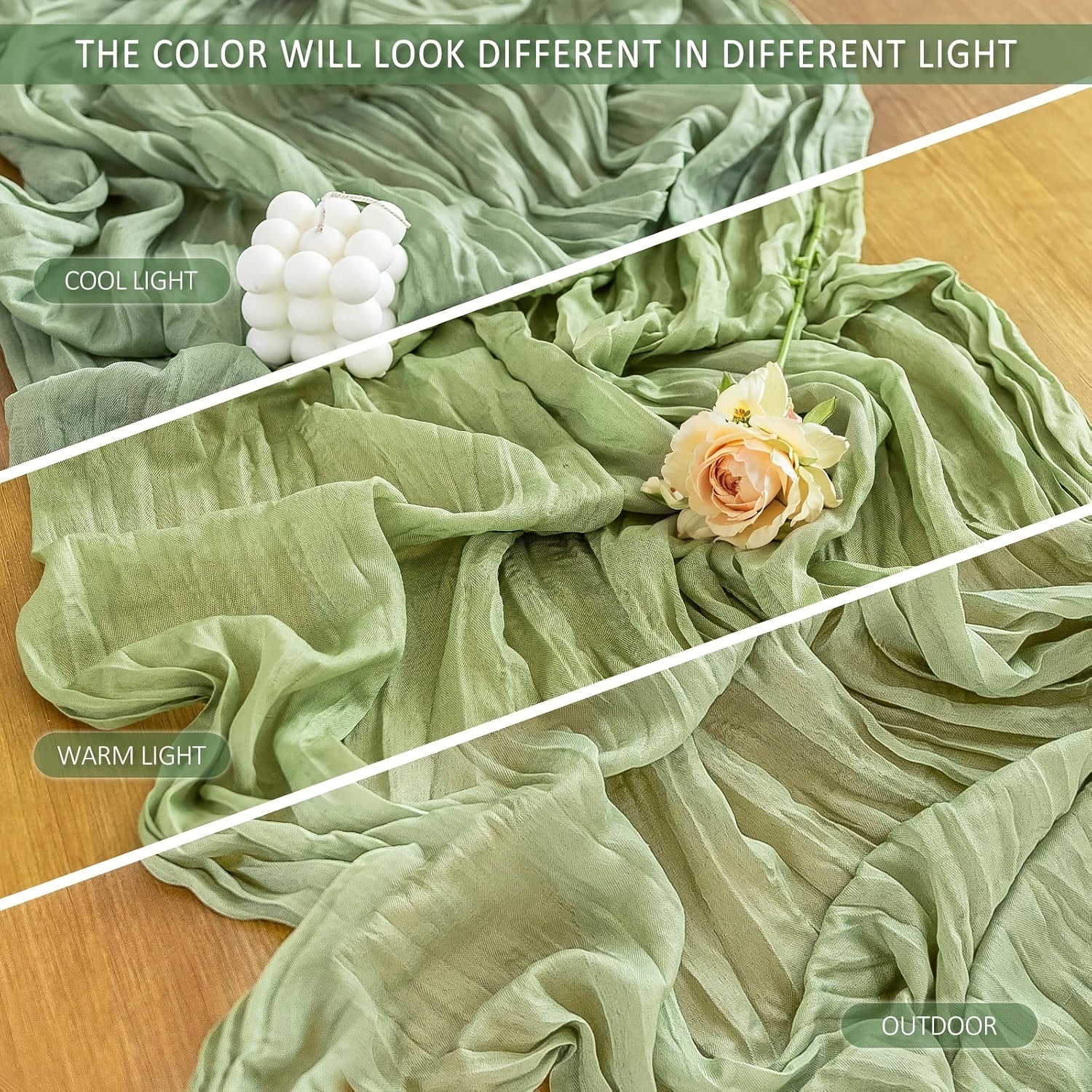 Rustic Polyester Cheese Cloth Table Runner for Outdoor Events and Celebrations