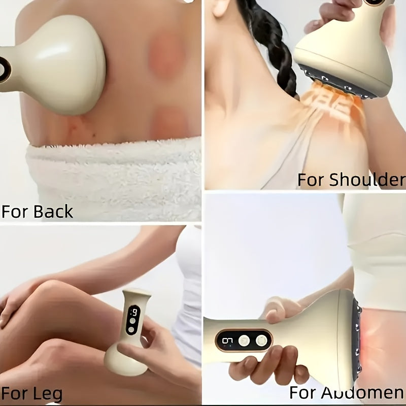 9-Level Adjustable Smart Cupping Massager with Steel Balls Rechargeable Battery Full Body Muscle Relaxation