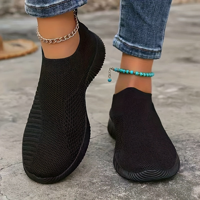 Women's Pink Mesh Slip-On Sneakers Lightweight Breathable Athletic Shoes