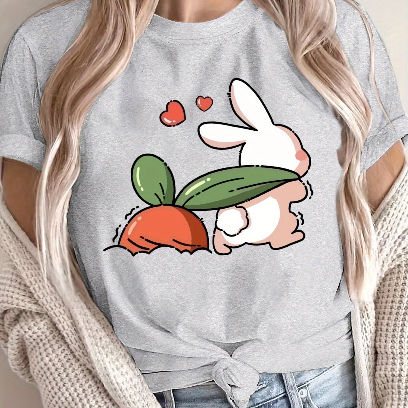 Women's Loose Large Size T-Shirt, Breathable Cotton, Short Sleeve, Casual Spring Summer