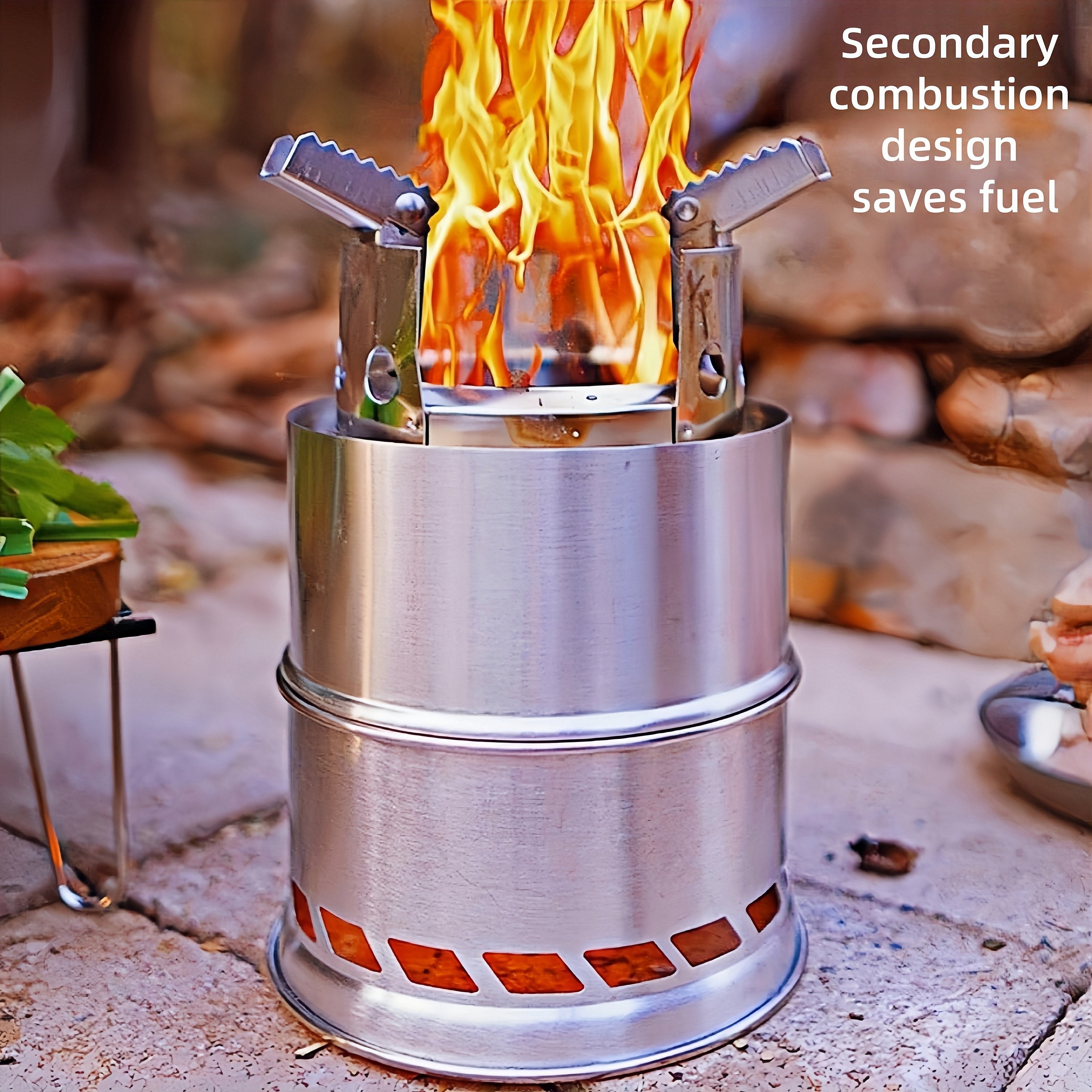Outdoor Foldable Stove 20cm Diameter Stainless Steel Portable Heating Solution