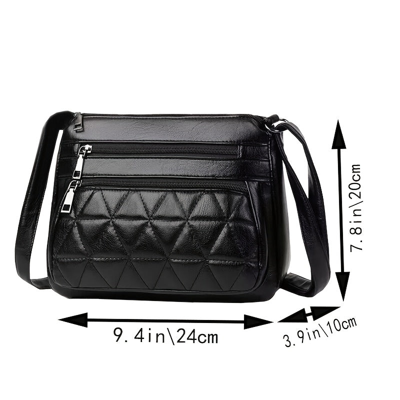 Women's Black Casual Crossbody Bag with Adjustable Strap Small Durable for Going Out