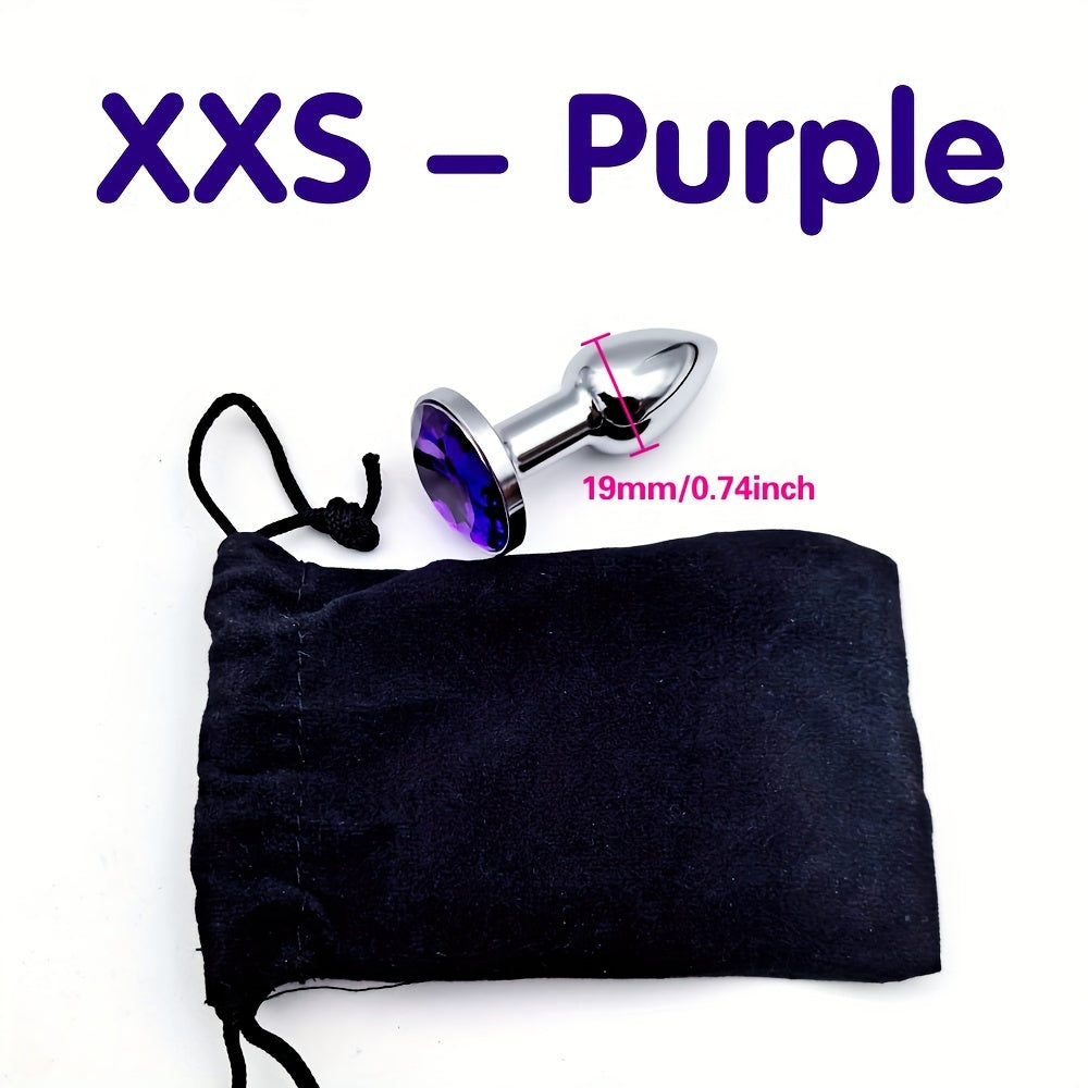 Adult Metal Anal Plug With Jewelry Base Multiple Sizes Butt G-Spot Massage