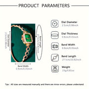 Women’s 6-Piece Rhinestone Quartz Watch Jewelry Set Square Case Adjustable Zinc Alloy Band Gift