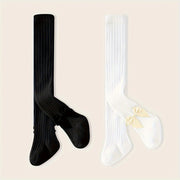 Set of 2 Girls Baby Leggings with Bow Design for Spring and Autumn Outdoor Wear