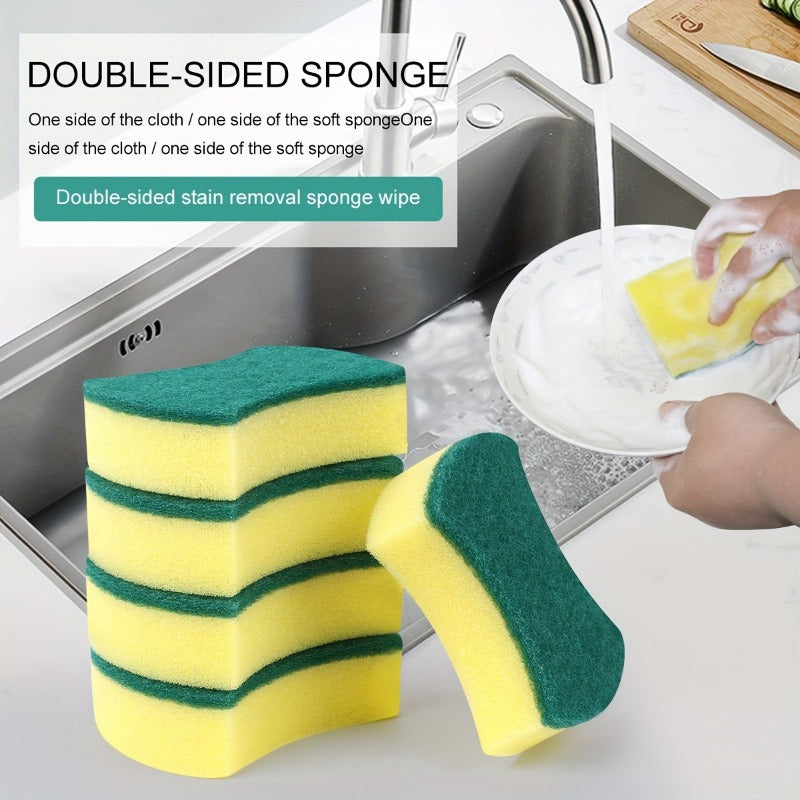 Dual-Sided Cleaning Sponge Non-Scratch Absorbent Kitchen Scrubber