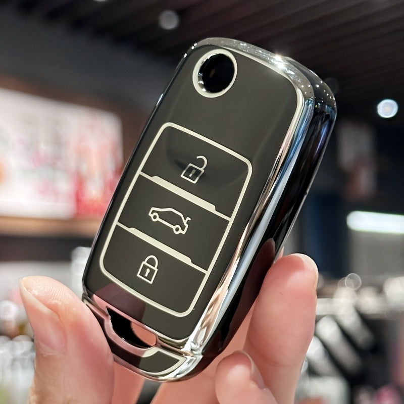 Universal TPU Car Key Cover Scratch-Resistant Protective Shell Black